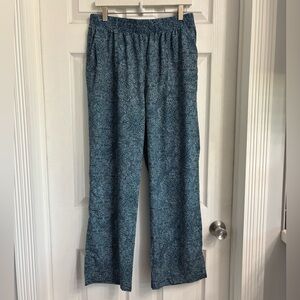 RipSkirt Hawaiian Blue Pull On Pants Size Large Elastic Waist Resort Wear